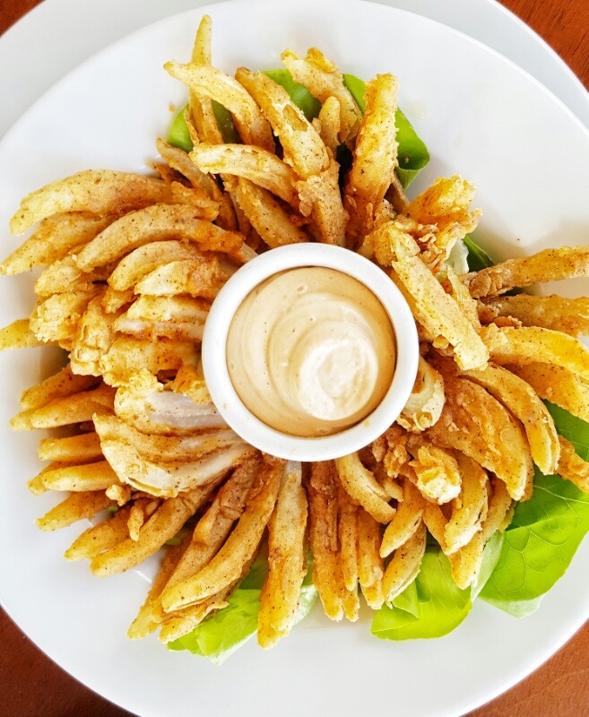 Blooming onion snacks Victoria House Belize