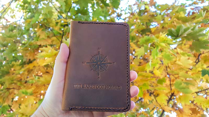 JooJoobs leather passport holder front