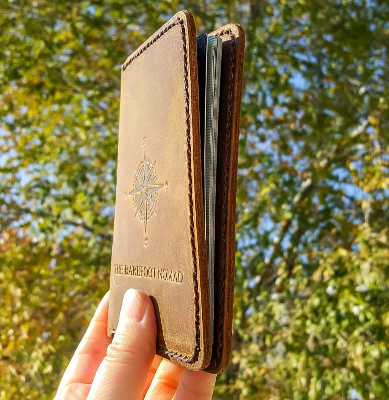 JooJoobs personalized leather passport holder side