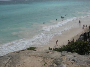 Beach at Mayan Ruins in Tulum