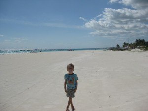 Endless White Sand Beach at Tulum