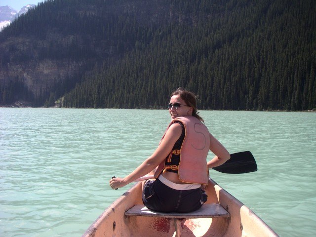 In a Canoe on Lake Louise, Canada In a Canoe on Lake Louise, Canada