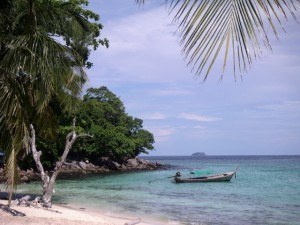 Boat in the Water on Long Beach Ko Phi Phi Thailand