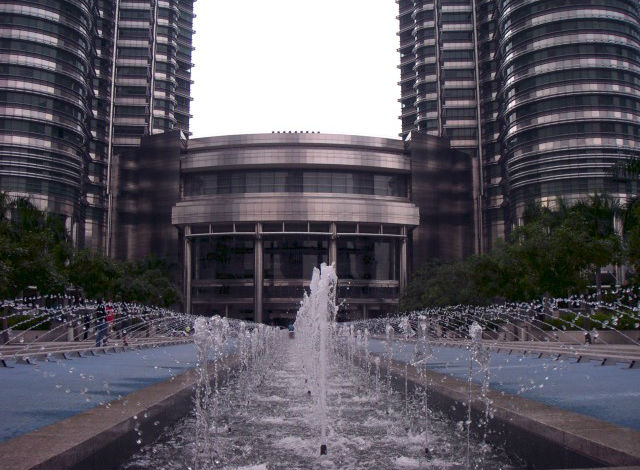 Fountains in front of the Petronas Towers, Kuala Lumpur, Malaysia