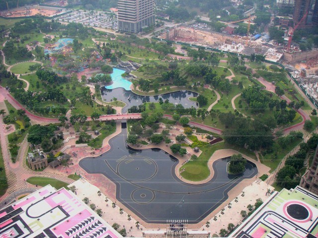 View of KLCC Park from the Petronas Towers Skybridge View of KLCC Park from the Petronas Towers Skybridge