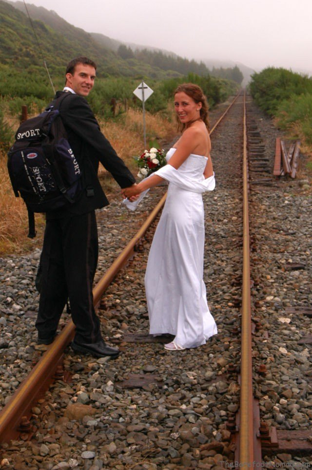 Getting Married in New Zealand Kapitea Railroad Tracks