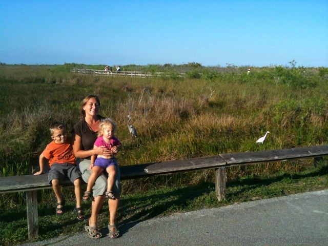 Micki and Kids in the Everglades The Barefoot Nomad Sitting on a Fence in the Everglades Florida The Barefoot Nomad