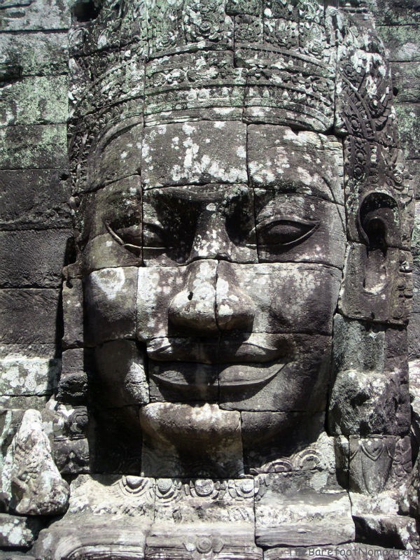 Grey Enegmatic Face at Cambodias Angkor Wat Temple Complex