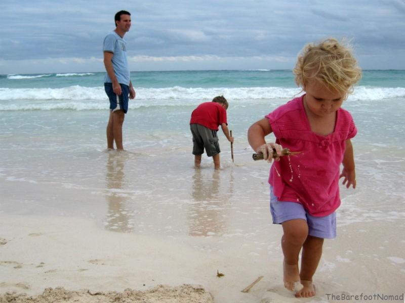 Playing in the waves at Tulum Kids Activities