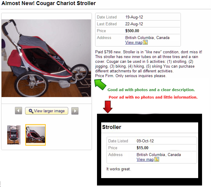 craigslist jogging stroller