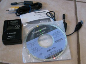 Accessories cables and battery included with Panasonic Lumix DMC TS4