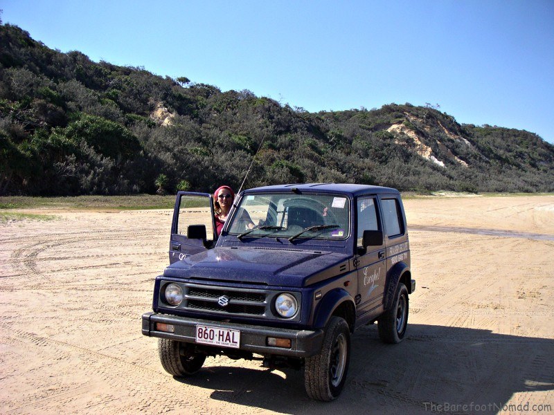 Rented 4x4 on Fraser Island Australia