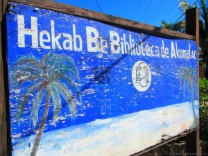 Akumal Biblioteca Sign Library