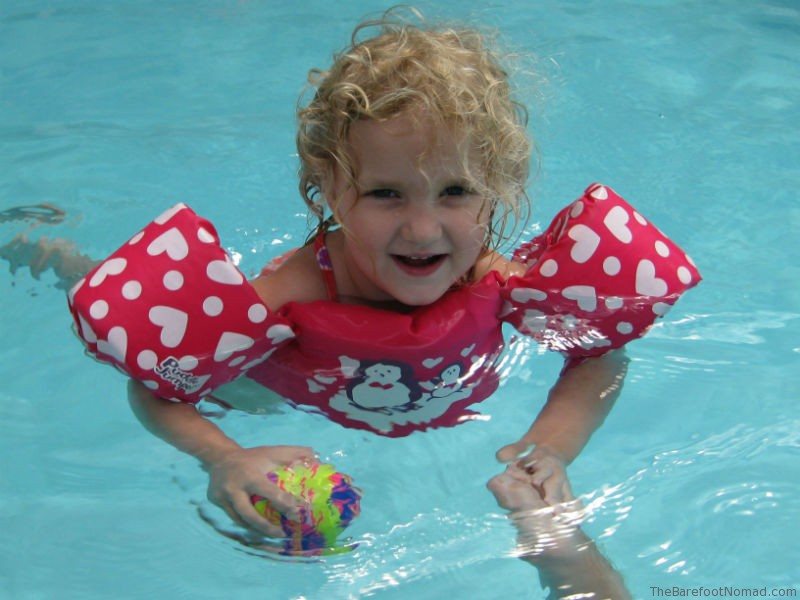 Playing in the Heated Pool at the Delta Sun Peaks Playing in the Heated Pool at the Delta Sun Peaks