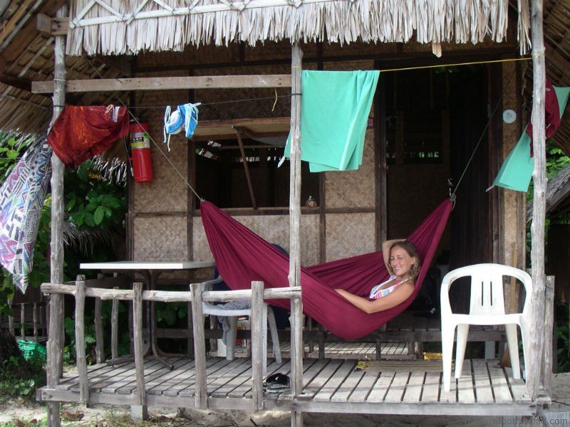 Micki in a Hammock in Ko Lanta Thailand