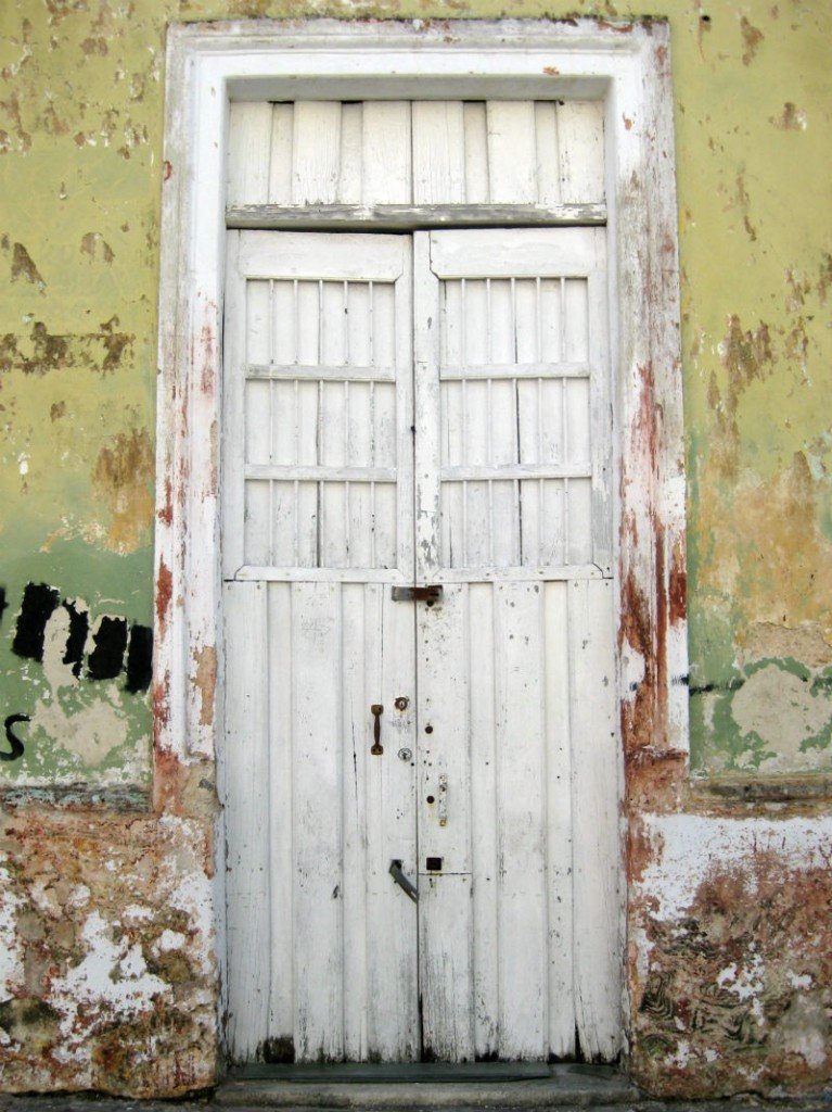 Merida White Weathered Door Mexico