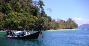 Longtail boat off Ko Mook Thailand