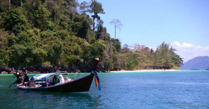 Longtail boat off Ko Muk Longtail boat off Ko Mook Thailand