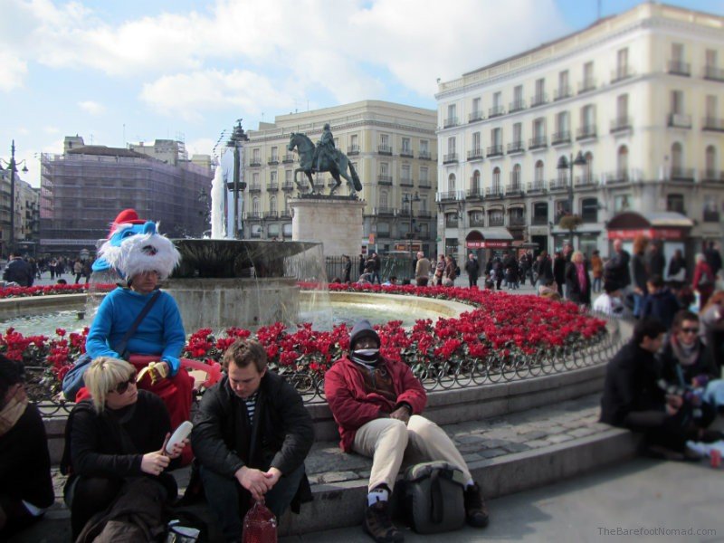 Unique things to do in Madrid Spain with Papa Smurf in Plaza del Sol Madrid