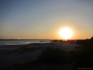 Sunset over laguna rosada mexico