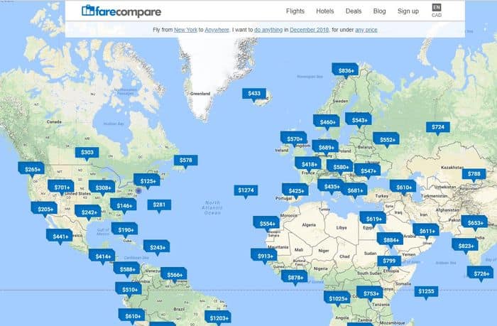 FareCompare Map Search 2018