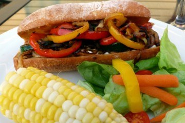 Grilled Vegetable Sandwiches with Roasted Garlic Mayo