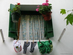Laundry outside window Spain