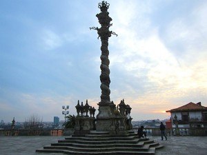 Medeval Pillory at Cathedral Se in Porto Portugal