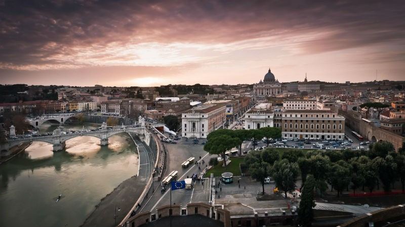 Sunset at the Vatican Rome