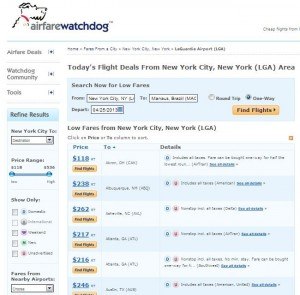 Search for flights to any destination from New York on Airfarewatchdog.com