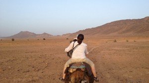 Woman on Camel ride morocco