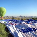 Cole walking on deflated balloon Butterfly Balloons Goreme