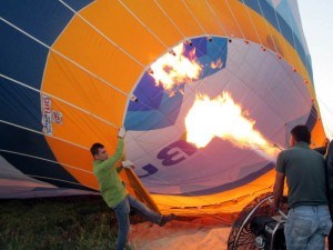 Flame firing before takeoff Cappadocia hot air balloon