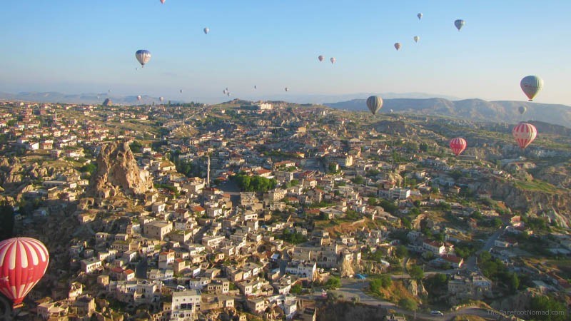 Goreme Town and Balloons Wide