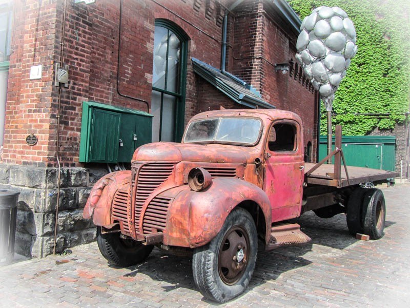 Old truck at the Distillery District in Toronto