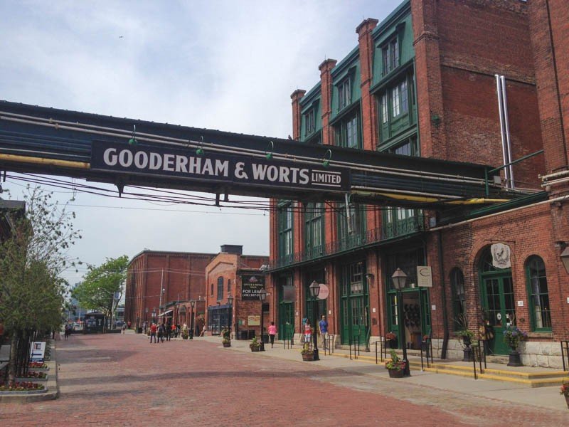 The main street at the Distillery District