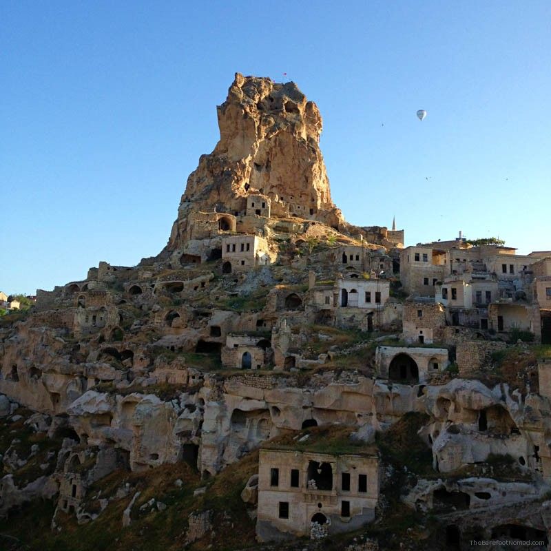 Ortahisar Castle and abandoned cave houses Turkey