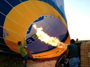 Firing burner to inflate the hot air balloon Cappadocia Turkey