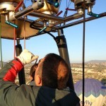 Mustafa from Butterfly Balloons working burners hot air balloon Goreme