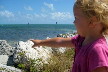 Pointing at Water at Florida Keys