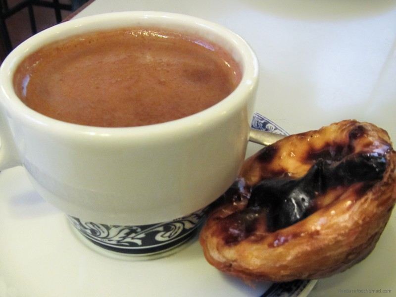 Pasteis De Belem with hot chocolate