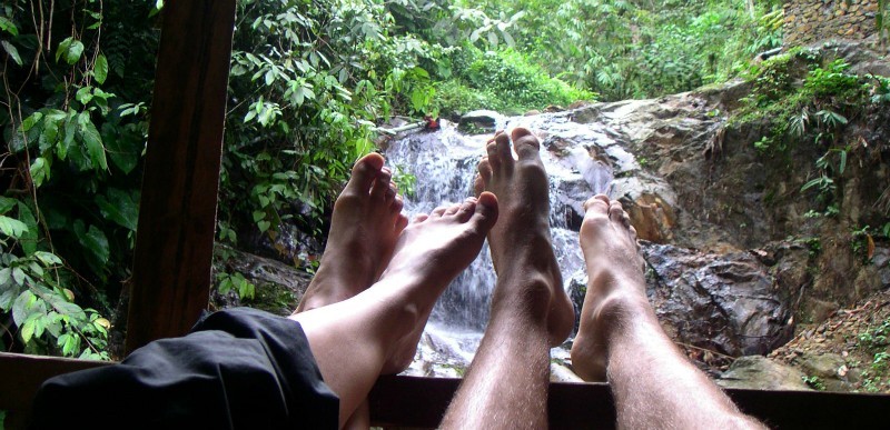 Barefoot Nomads at Waterfall