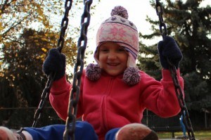 Fun on the tire swing