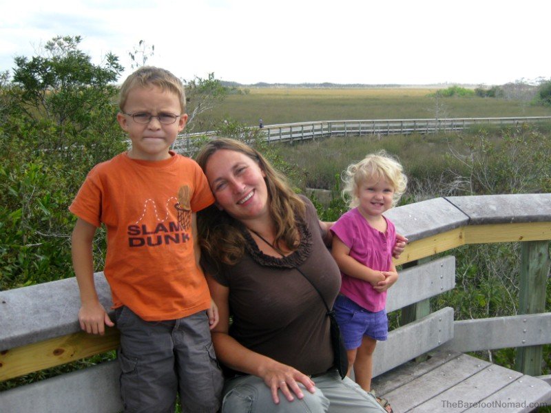 Micki and the kids in the Everglades Florida