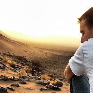 Sunrise over the Sahara desert