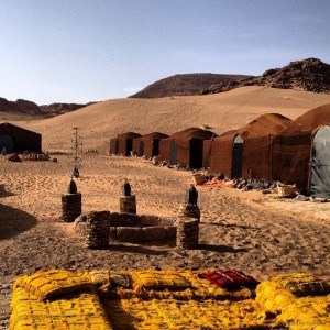 Our comfy camp in the Sahara