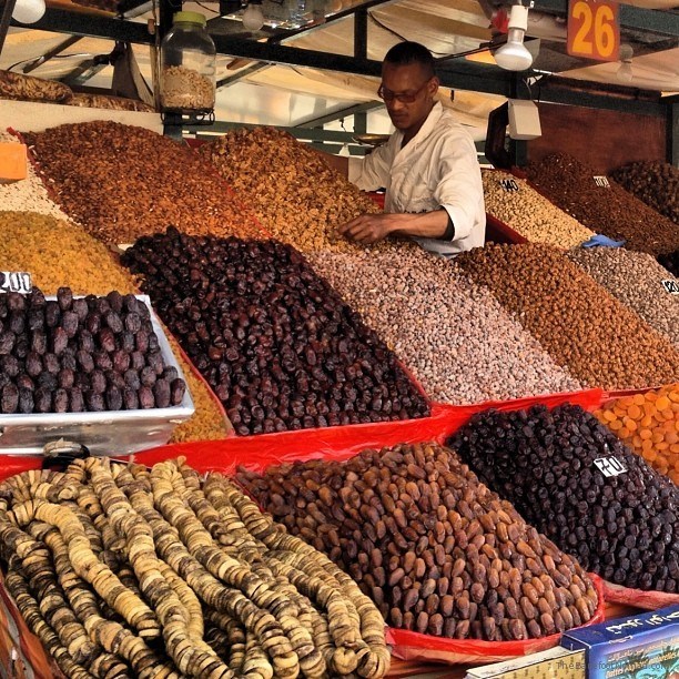 Fresh dates at stall 26 in the souks of Marrakesh