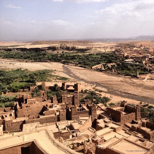 Looking down on the valley at Ait Benhaddou Morocco