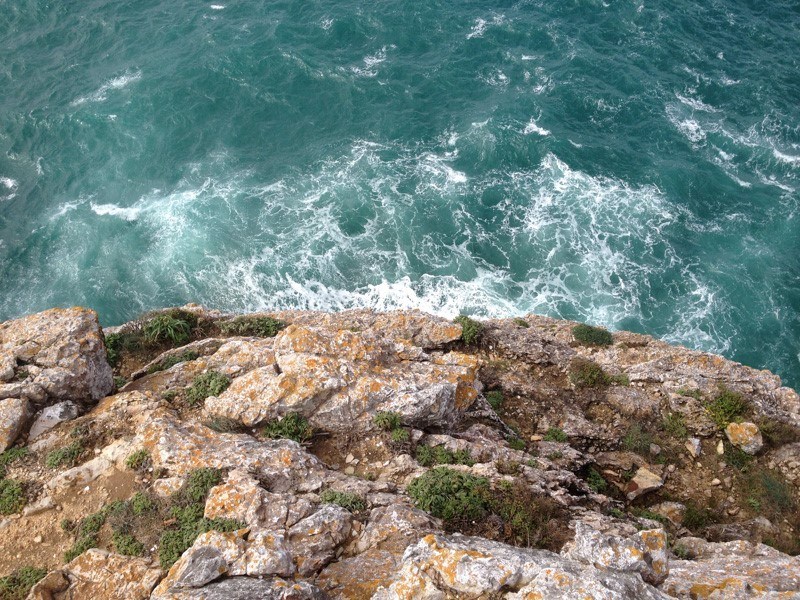 Cliffside at Sagres Point. A long way down