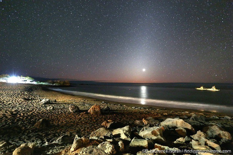 Finding The Universe venus setting across Floreana Galapagos